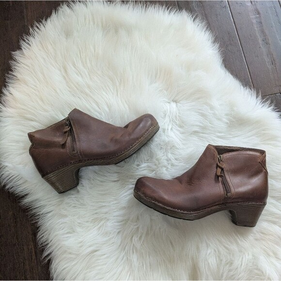 Dansko Max Brown Leather Booties Brown Leather Ankle Boots 40 9.5 - Picture 1 of 7